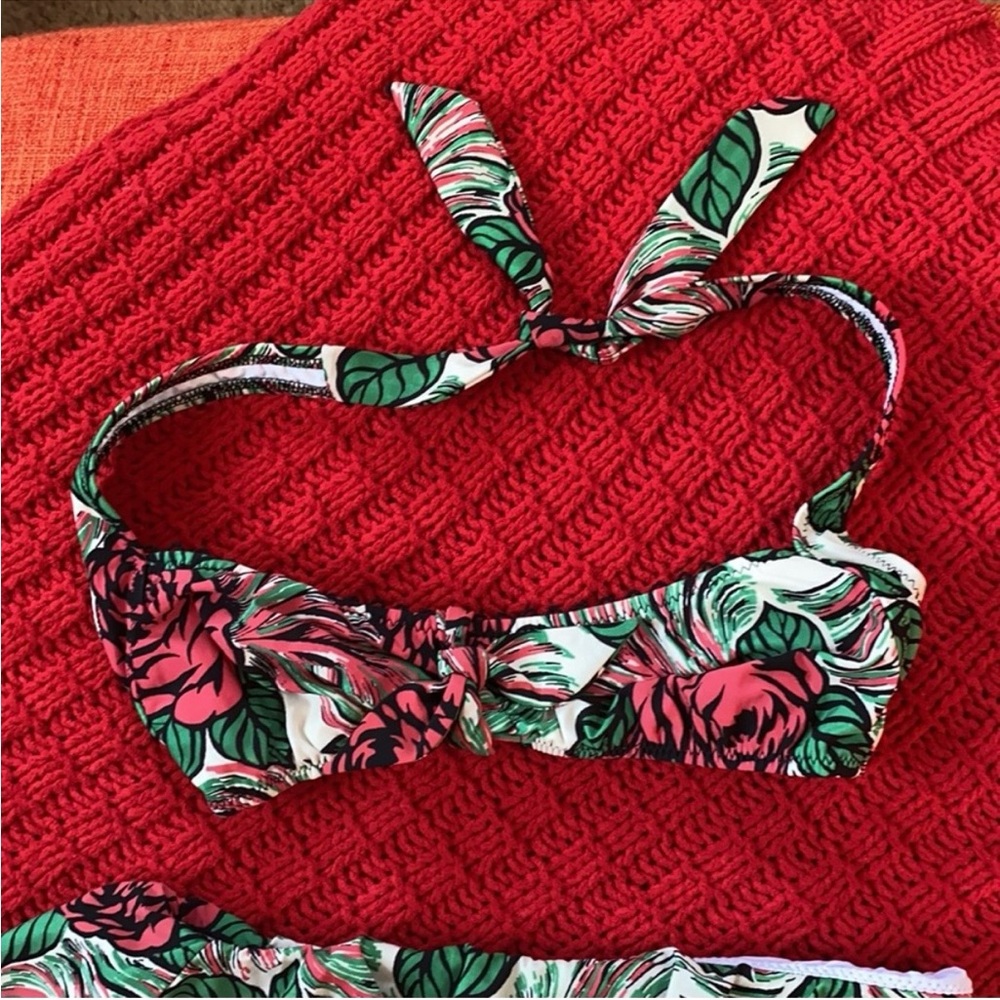 🖤 Anna Sui 🖤 Retro Swim Suit Bikini Rosa Mexicana Rose Print Small ♥️ - Picture 13 of 13